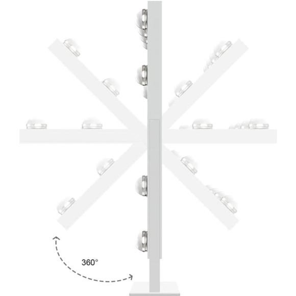 Lighted Makeup Mirror Hollywood Mirror Vanity Makeup Mirror with Light (White) - Picture 4 of 6